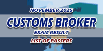 Customs Broker Exam Result November 2025 LIST OF PASSERS