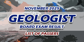 Geologist Board Exam Result November 2025 LIST OF PASSERS