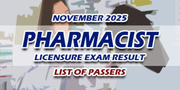 Pharmacist Licensure Exam Result November 2025 LIST OF PASSERS