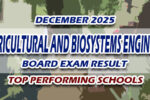 Agricultural and Biosystems Engineer Board Exam Result December 2025 TOP PERFORMING SCHOOLS