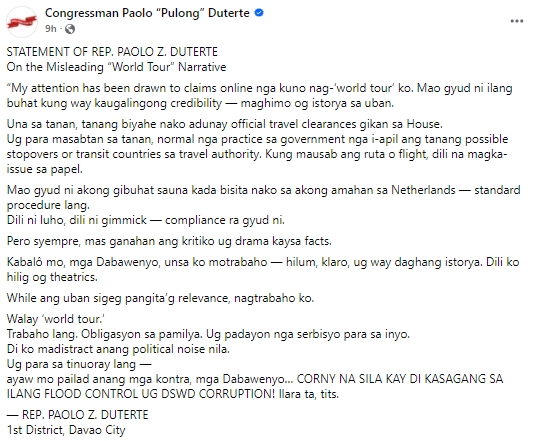 Paolo Duterte Post
