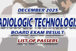Radiologic Technologist Board Exam Result December 2025 LIST OF PASSERS