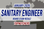 Sanitary Engineer Board Exam Result January 2026 TOPNOTCHERS