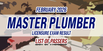 Master Plumber Licensure Exam Result February 2026 LIST OF PASSERS