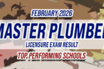 Master Plumber Licensure Exam Result February 2026 TOP PERFORMING SCHOOLS