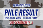 PNLE Result February 2026 LIST OF PASSERS (J-L)