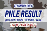 PNLE Result February 2026 LIST OF PASSERS (S-U)