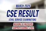 CSE Result March 2026 Region 10 PASSERS (Subprofessional)