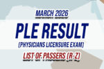 PLE Result March 2026 LIST OF PASSERS (R-Z)