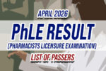 PhLE Result April 2026 LIST OF PASSERS