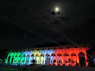 The Bangsamoro Government Center in Cotabato City lit up at night