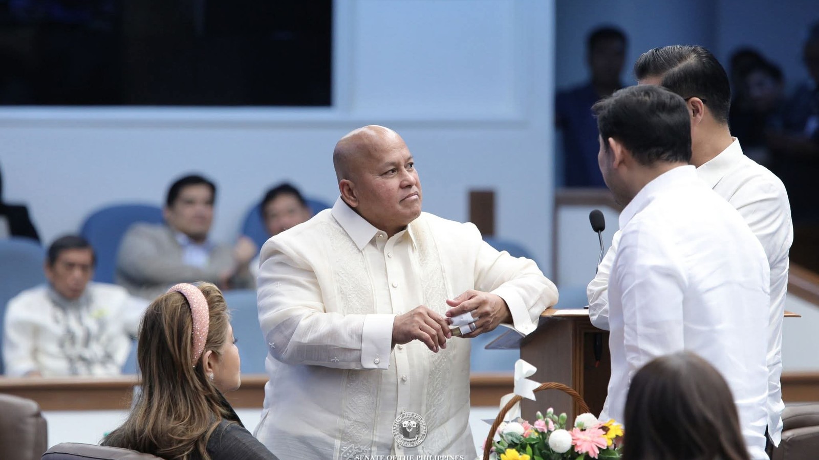 Sen. Ronald "Bato" dela Rosa inside the Senate of the Philippines