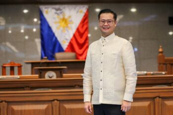 Senate President Sherwin Gatchalian standing in the Senate session hall