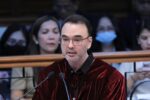 Senator Alan Peter Cayetano in senator-judge robe speaking at the Senate impeachment court